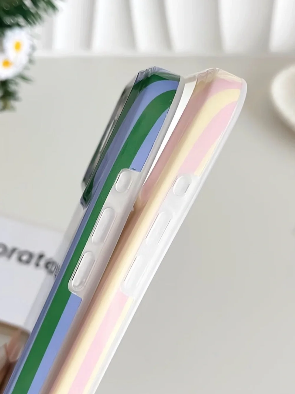 New iPhone 17 Pro Max Striped Phone Case Green & Blue